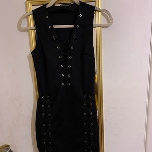 1 HOUR FLASH SALE Black Lace Up Dress